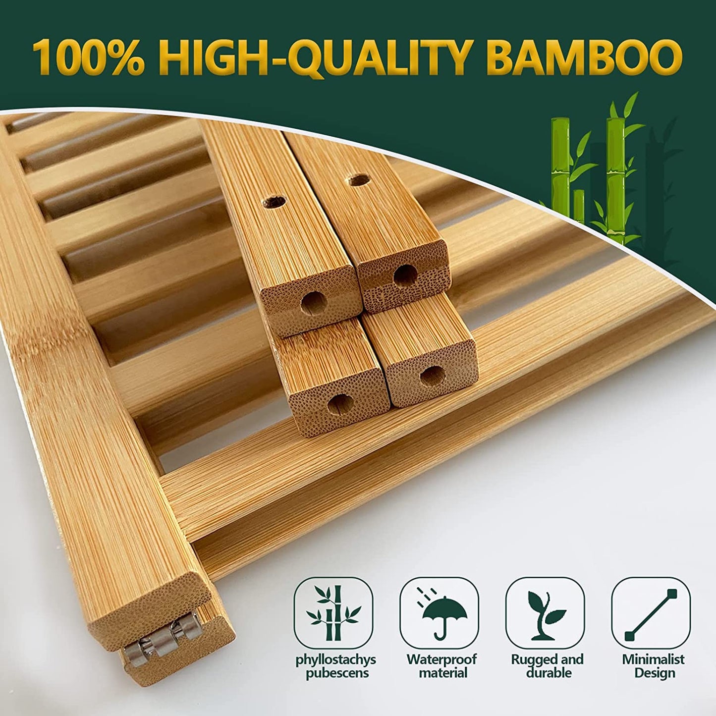 EcoDrop 4-Tier Bamboo Shoe Rack – Stackable, Free-Standing Organiser