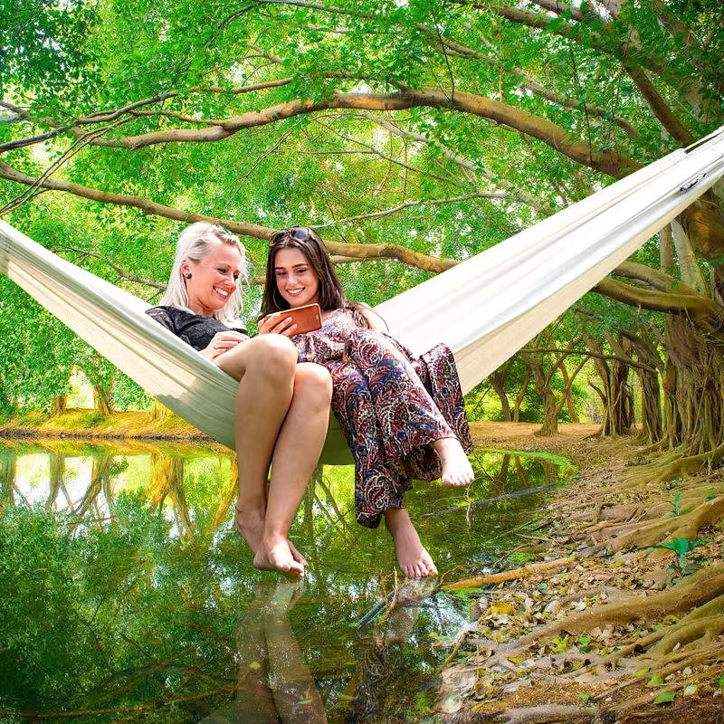 EcoDrop Organic Cotton Double Hammock – Fair Trade, Handwoven & Ethically Made
