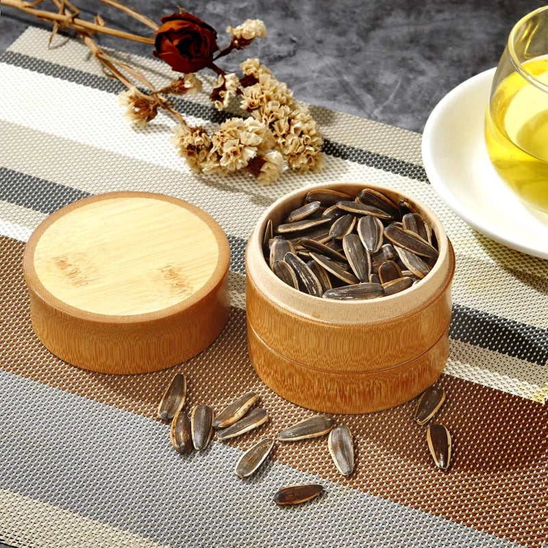 EcoDrop Natural Bamboo Storage Box Set – Eco-Friendly Kitchen & Tea Organizer Canisters