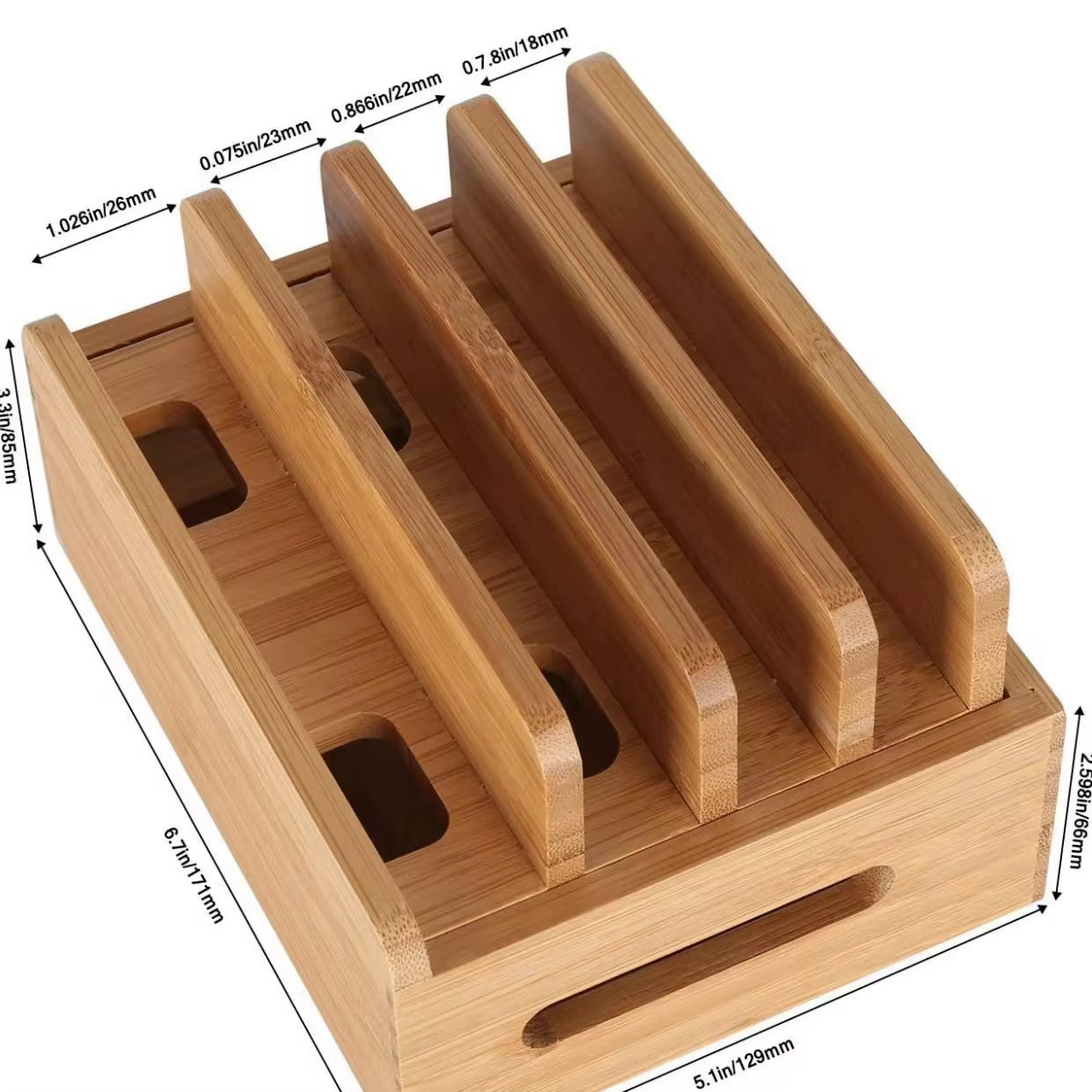 EcoDrop Bamboo Multi-Device Charging Station & Dock Organiser