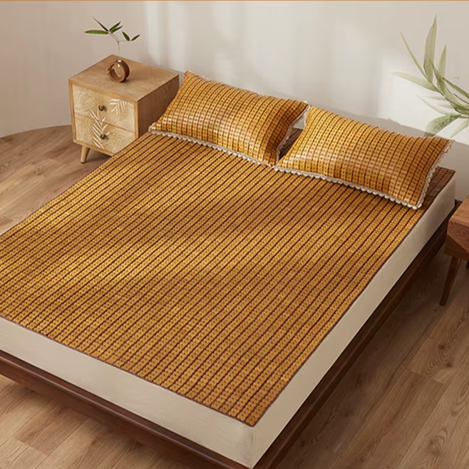 EcoDrop Natural Bamboo Mahjong Mat – Handmade Foldable Cooling Summer Mattress
