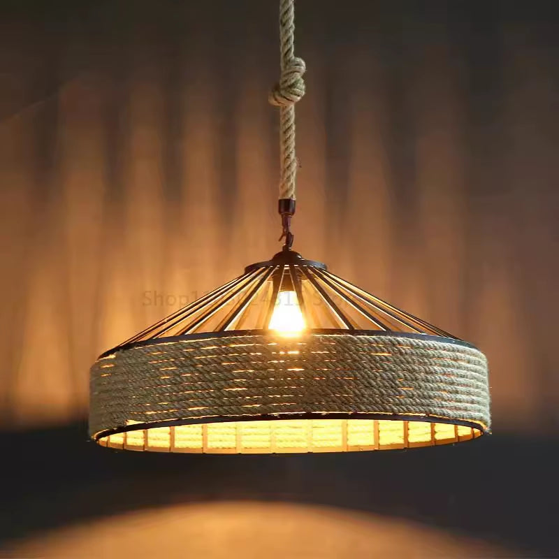 EcoDrop Natural Hemp Rope Pendant Light