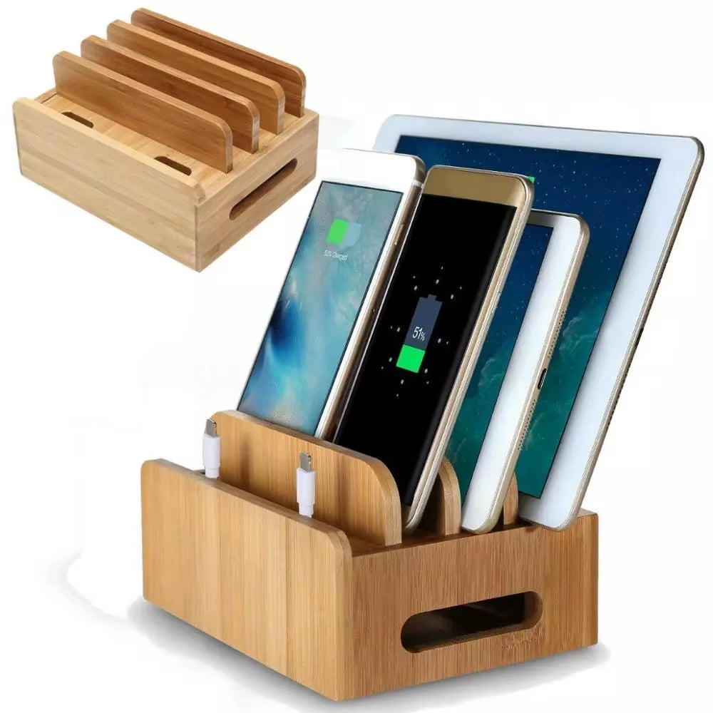 EcoDrop Bamboo Multi-Device Charging Station & Dock Organiser