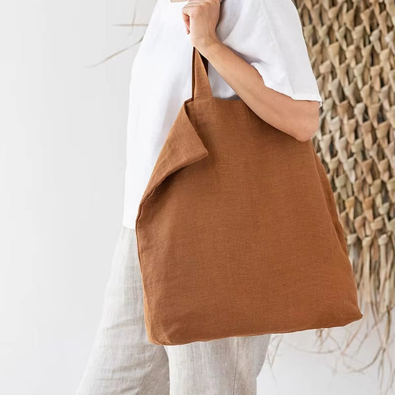 EcoDrop Pure Linen & Hemp Shoulder Bag – Sustainable Style, Naturally