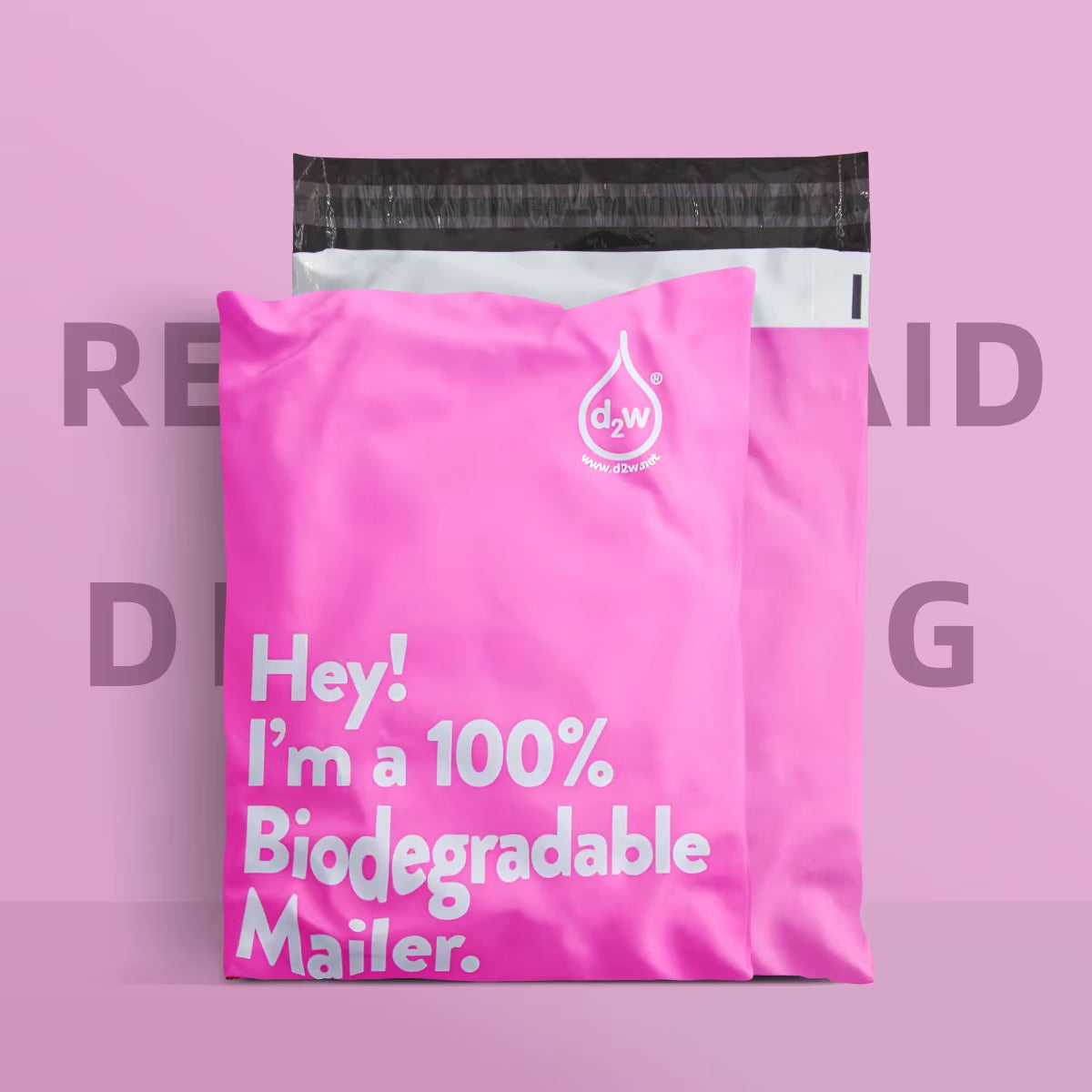 EcoDrop Certified Biodegradable Pink Mailer Bags – 50-Pack Eco-Friendly Compostable Shipping Pouches
