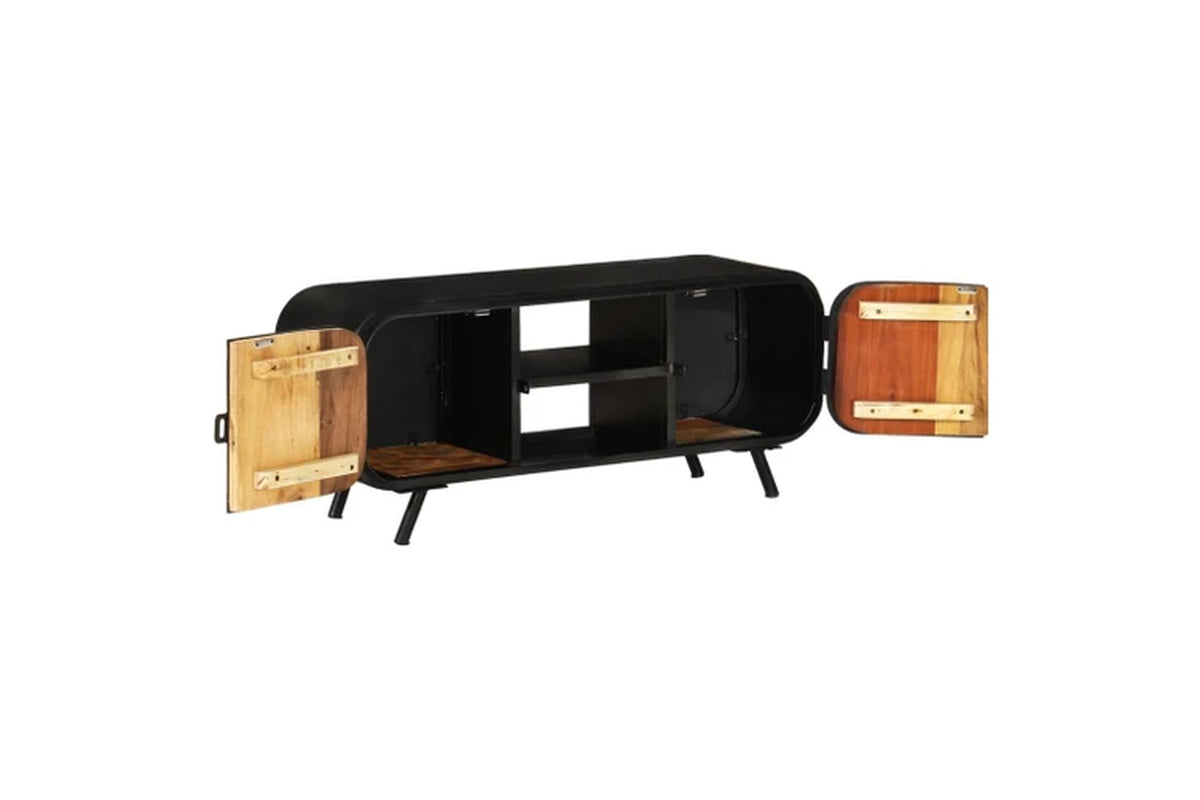 EcoDrop Solid Reclaimed Wood TV Cabinet – 110x30x45cm Vintage Industrial Style