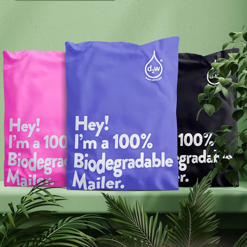 EcoDrop Certified Biodegradable Pink Mailer Bags – 50-Pack Eco-Friendly Compostable Shipping Pouches