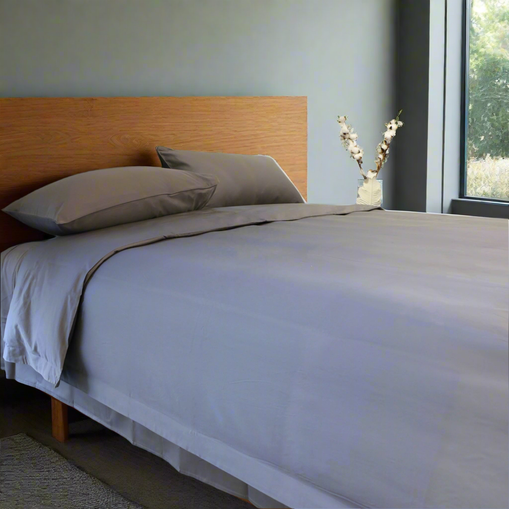 EcoDrop Organic Cotton Bedding Set – GOTS Certified Quilt Cover & Flat Sheet (Queen/King)