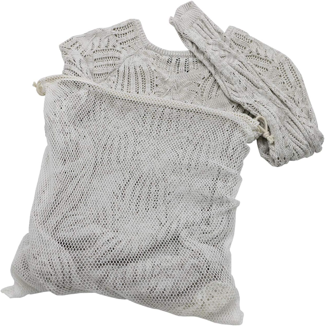 EcoDrop Organic Cotton Mesh Laundry Bags - 2-Pack GOTS Certified Delicate Wash Bags