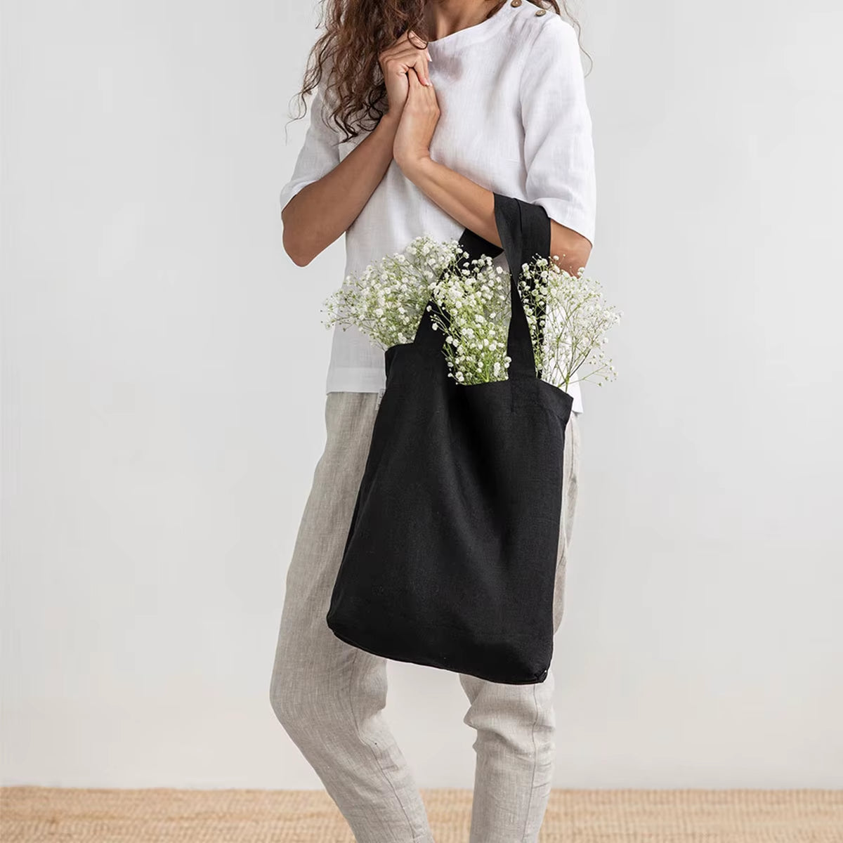 EcoDrop Pure Linen & Hemp Shoulder Bag – Sustainable Style, Naturally