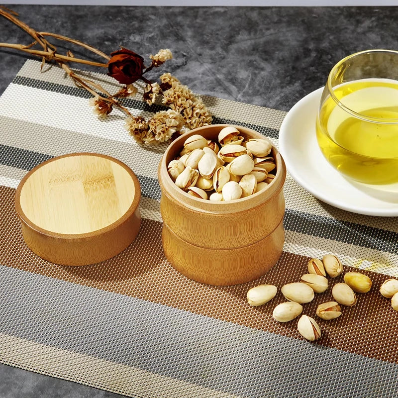 EcoDrop Natural Bamboo Storage Box Set – Eco-Friendly Kitchen & Tea Organizer Canisters