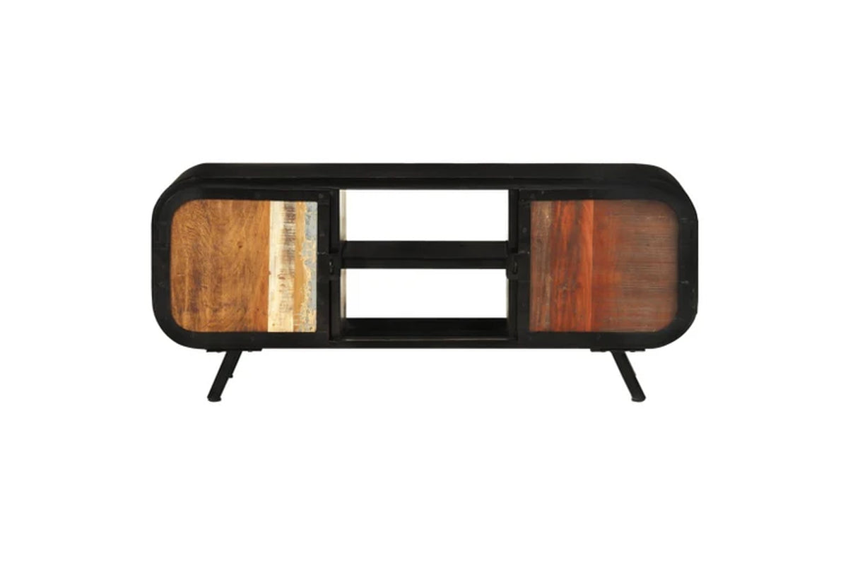 EcoDrop Solid Reclaimed Wood TV Cabinet – 110x30x45cm Vintage Industrial Style