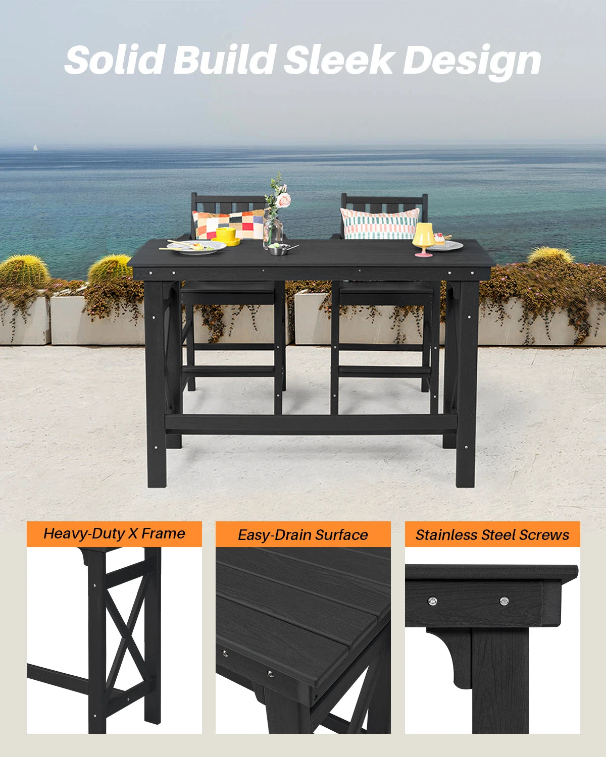 EcoDrop Commercial-Grade HDPE Bistro Set – Recycled Outdoor Dining Furniture-4