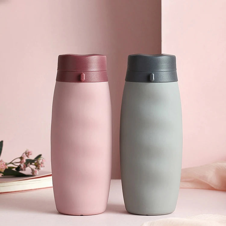 Beeman Eco Reusable Foldable Collapsible Water Bottle Silicone Handle Holder Travel Sport Water Bottle-4