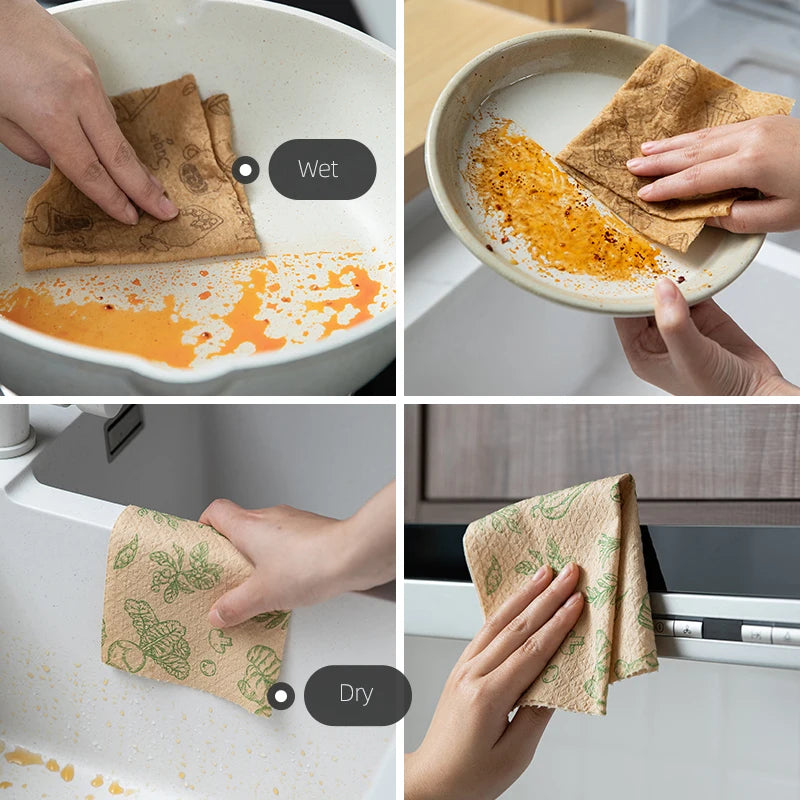 EcoDrop Bamboo Fibre Dishcloths – 50 Reusable Quick-Dry Towels-3