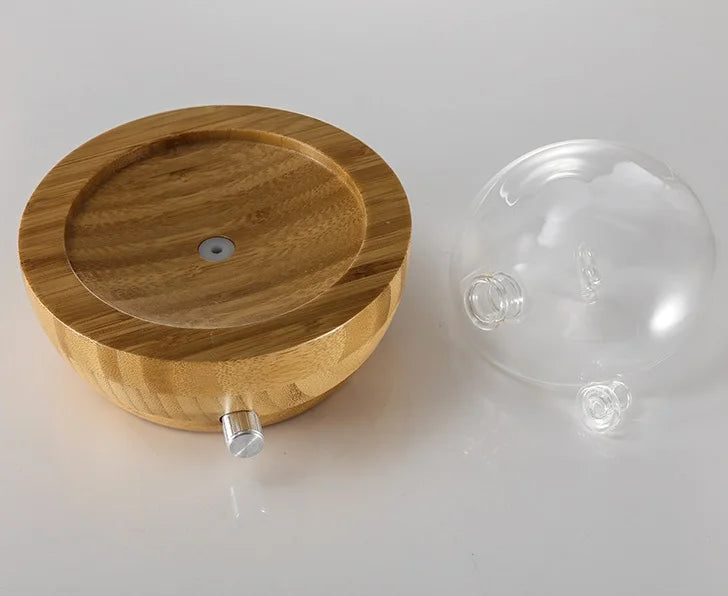 EcoDrop Bamboo & Glass Ultrasonic Aroma Diffuser