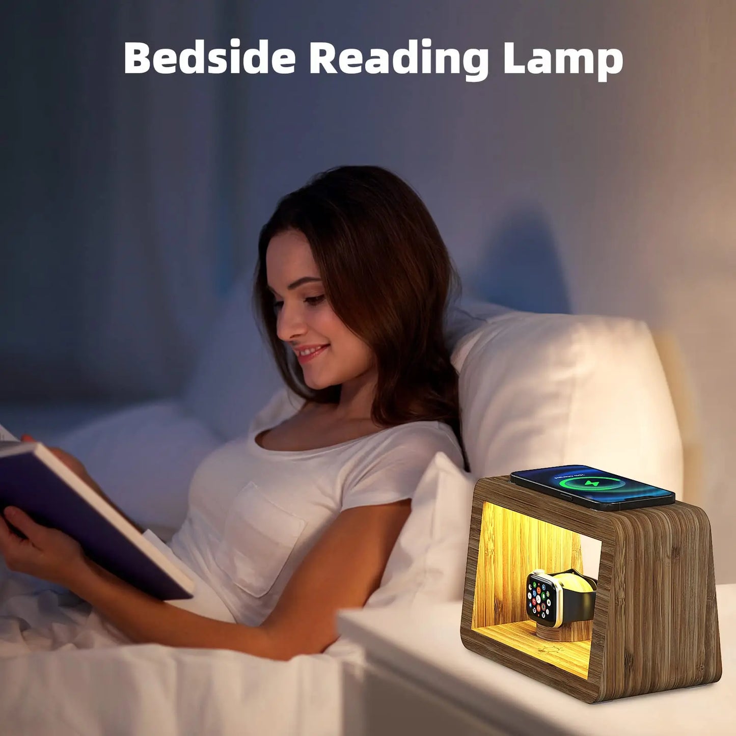 5 In1 Wireless Charger for iphone Chargers Fast Charging Night Lamp for Airpods for Watch 8 7 SE Top Selling Products 2024 Wood-4