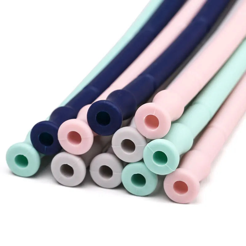 Folding Collapsible Straw Reusable Silicone Drinking Straw With Case-3