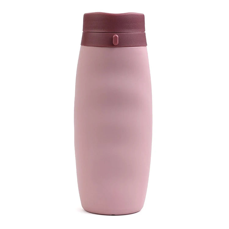 Beeman Eco Reusable Foldable Collapsible Water Bottle Silicone Handle Holder Travel Sport Water Bottle-7