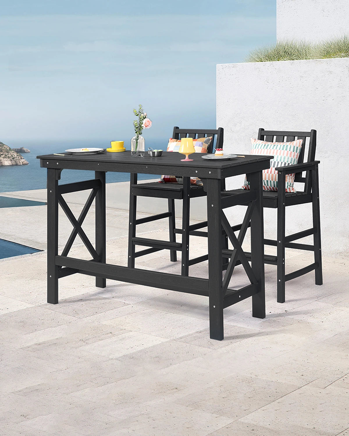 EcoDrop Commercial-Grade HDPE Bistro Set – Recycled Outdoor Dining Furniture-1