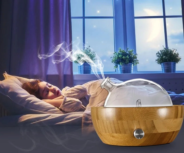 EcoDrop Bamboo & Glass Ultrasonic Aroma Diffuser