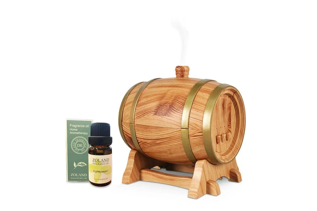 EcoDrop 350ml Bluetooth Aromatherapy Diffuser – Ultrasonic Humidifier with LED Light & Essential Oils (Oak Wood)