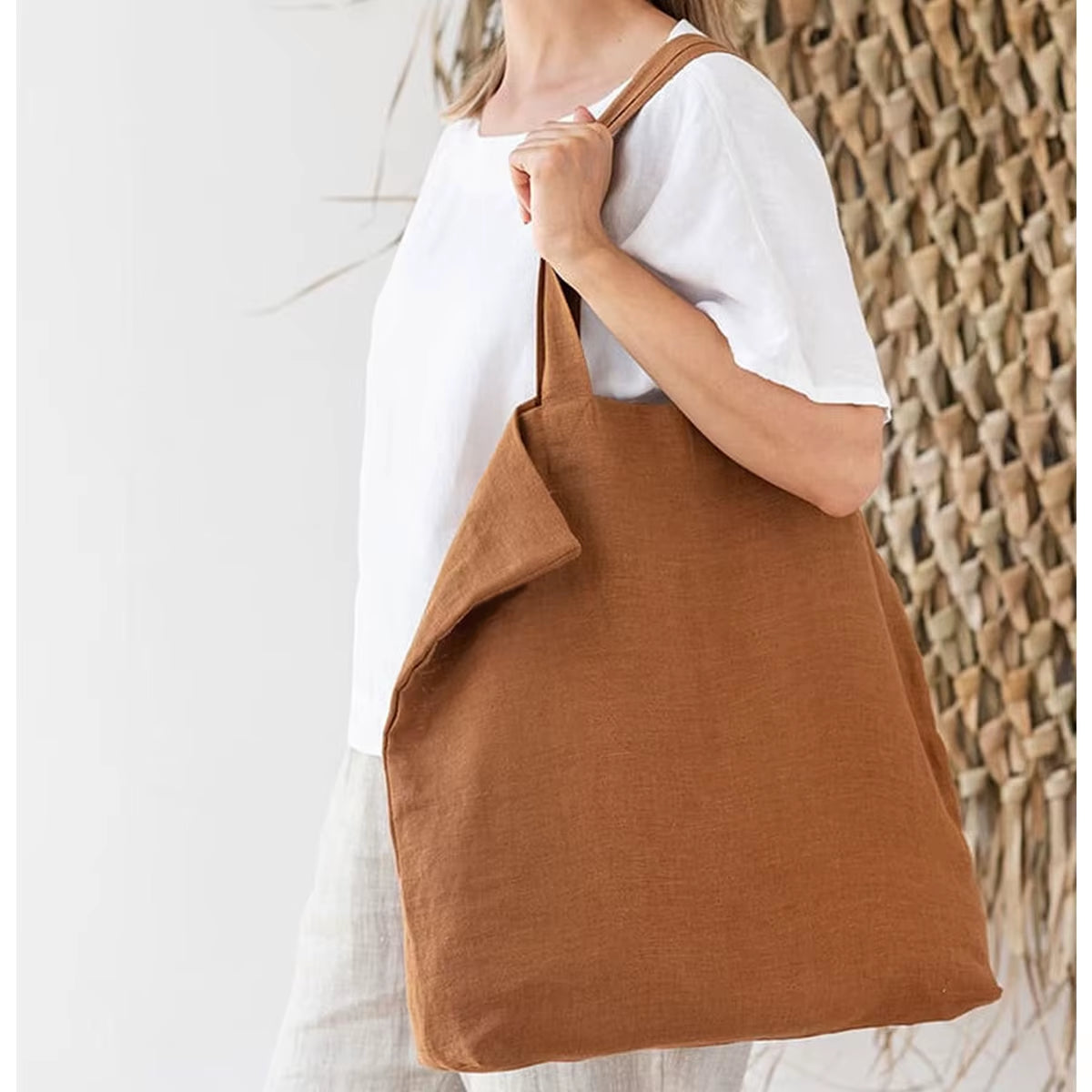 EcoDrop Pure Linen & Hemp Shoulder Bag – Sustainable Style, Naturally