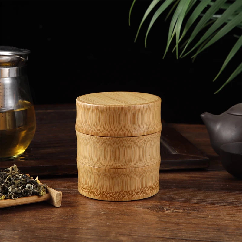 EcoDrop Natural Bamboo Storage Box Set – Eco-Friendly Kitchen & Tea Organizer Canisters