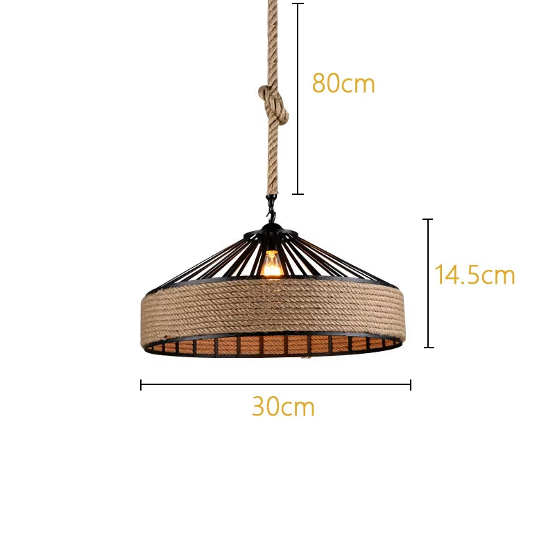 EcoDrop Natural Hemp Rope Pendant Light