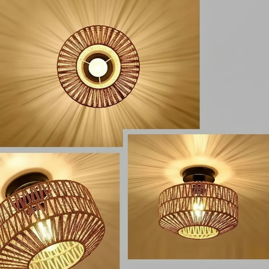 EcoDrop Natural Bamboo & Hemp Rope Pendant Light