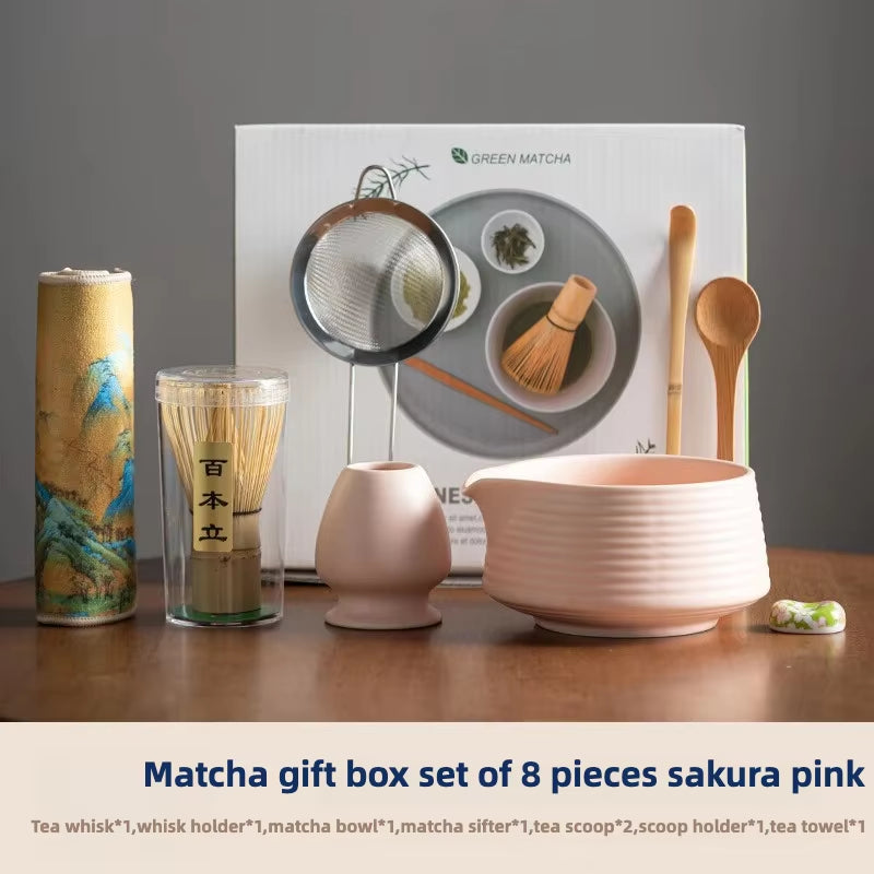 EcoDrop Premium 8-Piece Premium Matcha Tea Set – Japanese Ceremonial Bowl & Whisk Gift