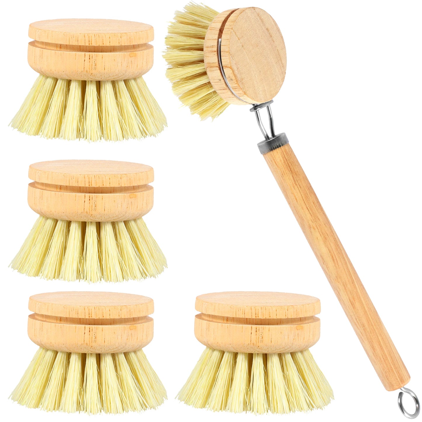EcoDrop Bamboo Dish Brush Set - Natural Sisal Bristles
