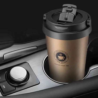 EcoDrop 500ml Insulated Travel Coffee Cup – Leak-Proof Stainless Steel Thermos Mug for Conscious Coffee Lovers