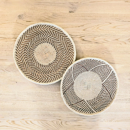 Set of 2 Handmade African Wall Baskets | Zimbabwe Baskets | Boho Wall Decor | 2A-5