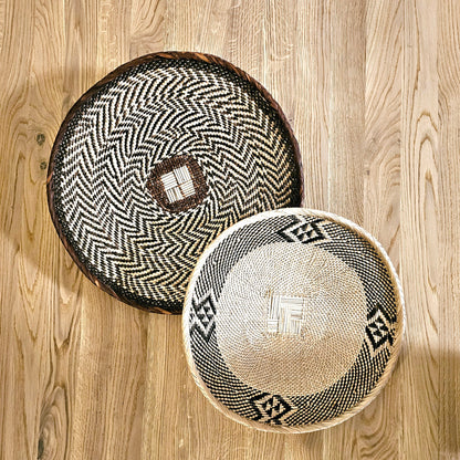 Set of 2 Handmade African Wall Baskets | Zimbabwe Baskets | Boho Wall Decor | 2A-6