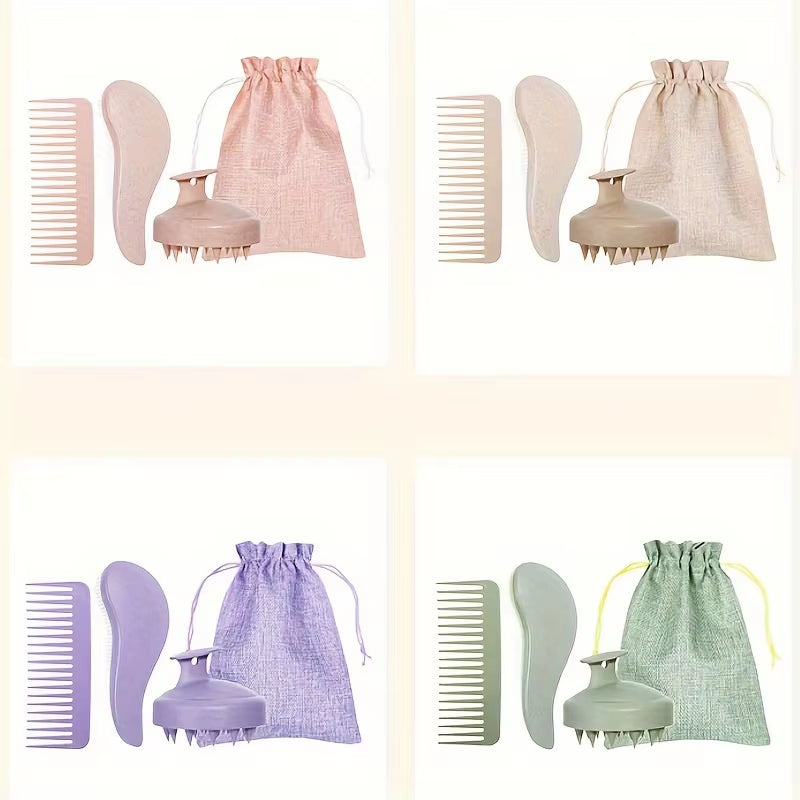 EcoDrop Eco-Friendly Hair Brush & Scalp Massager Set