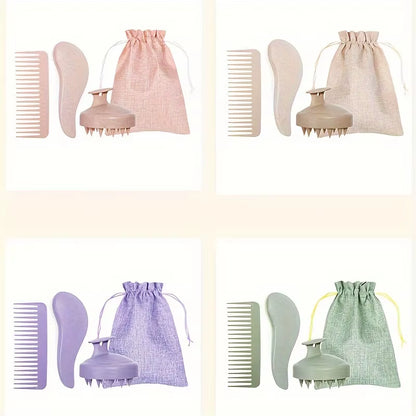 EcoDrop Eco-Friendly Hair Brush & Scalp Massager Set