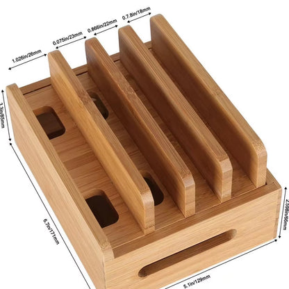 EcoDrop Bamboo Multi-Device Charging Station & Dock Organiser