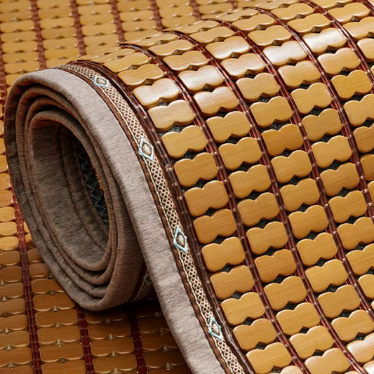 EcoDrop Natural Bamboo Mahjong Mat – Handmade Foldable Cooling Summer Mattress