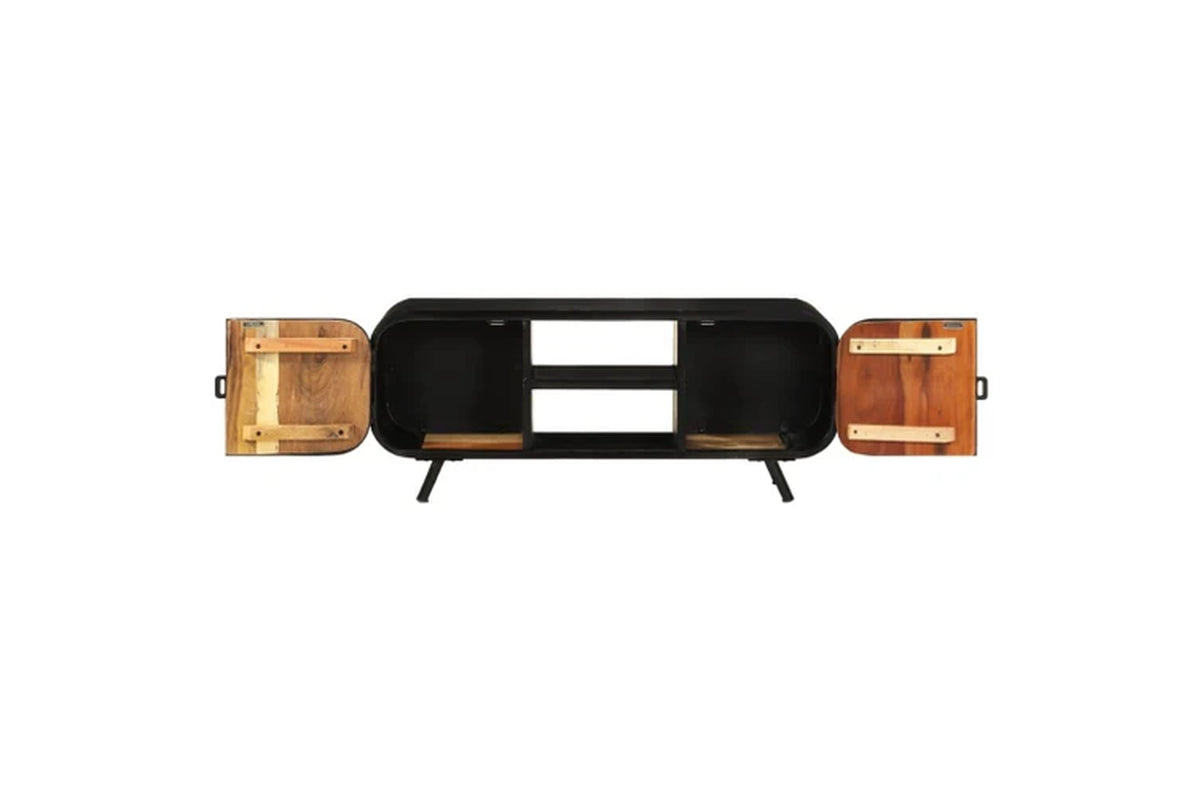 EcoDrop Solid Reclaimed Wood TV Cabinet – 110x30x45cm Vintage Industrial Style