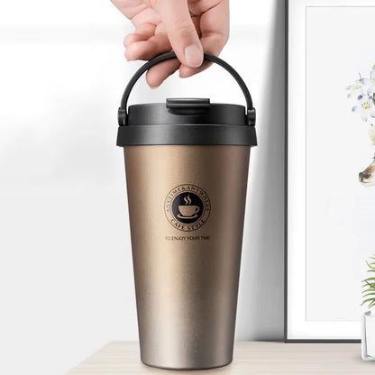 EcoDrop 500ml Insulated Travel Coffee Cup – Leak-Proof Stainless Steel Thermos Mug for Conscious Coffee Lovers