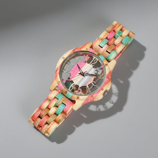 EcoDrop Colorful Bamboo Men’s Watch – A Timeless Gift Crafted by Nature