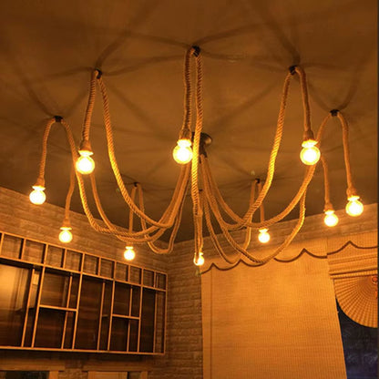 EcoDrop Vintage Hemp Rope Natural Jute Pendant Light