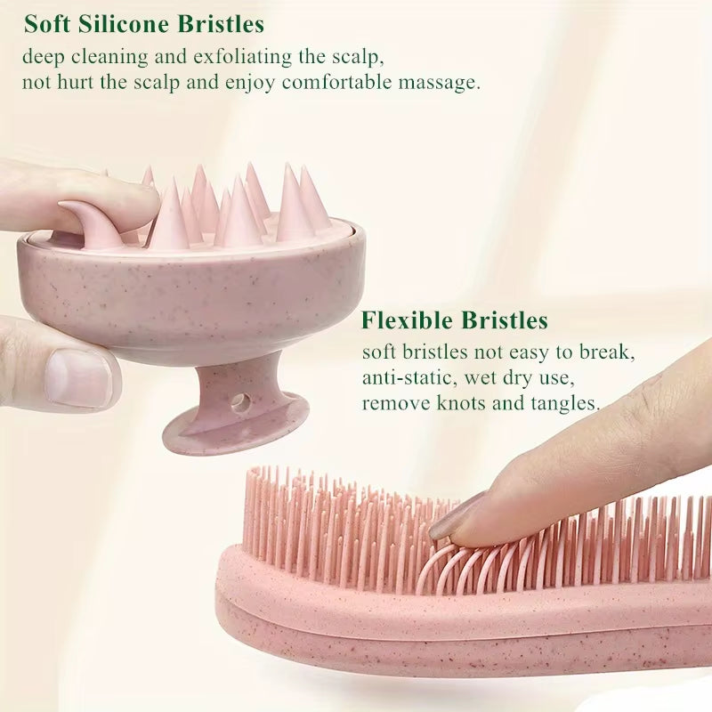 EcoDrop Eco-Friendly Hair Brush & Scalp Massager Set
