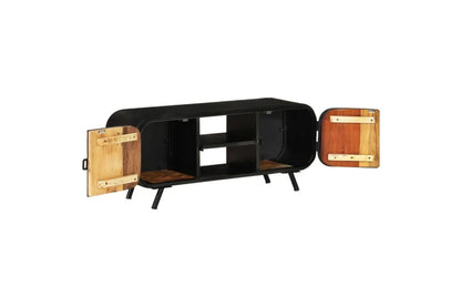 EcoDrop Solid Reclaimed Wood TV Cabinet – 110x30x45cm Vintage Industrial Style