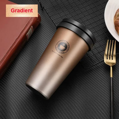 EcoDrop 500ml Insulated Travel Coffee Cup – Leak-Proof Stainless Steel Thermos Mug for Conscious Coffee Lovers