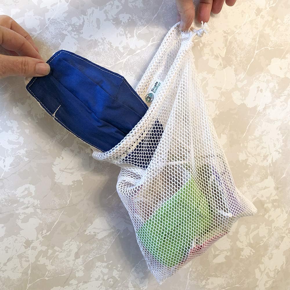 EcoDrop Organic Cotton Mesh Laundry Bags - 2-Pack GOTS Certified Delicate Wash Bags