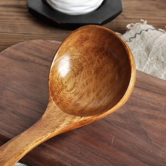 EcoDrop Wooden Soup Ladle – Natural, Plastic-Free & Hand-Finished