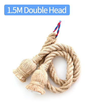 EcoDrop Vintage Hemp Rope Natural Jute Pendant Light