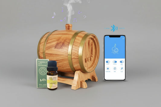 EcoDrop 350ml Bluetooth Aromatherapy Diffuser – Ultrasonic Humidifier with LED Light & Essential Oils (Oak Wood)